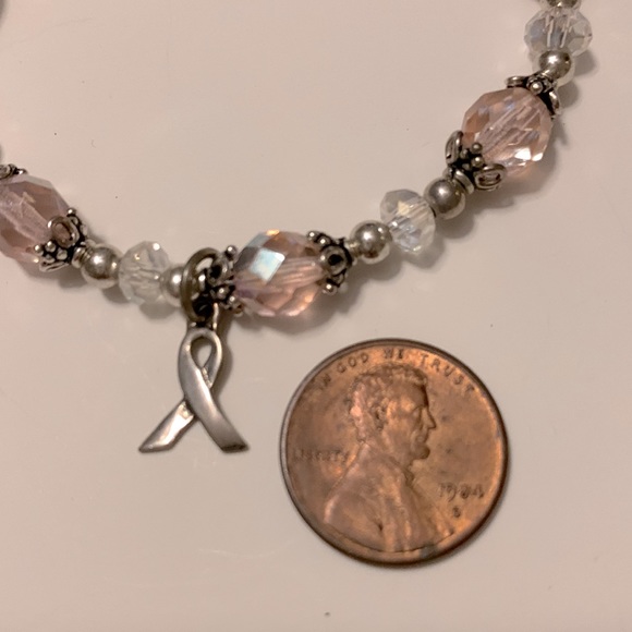 Swarovski crystal breast cancer awareness bracelet - Picture 3 of 4